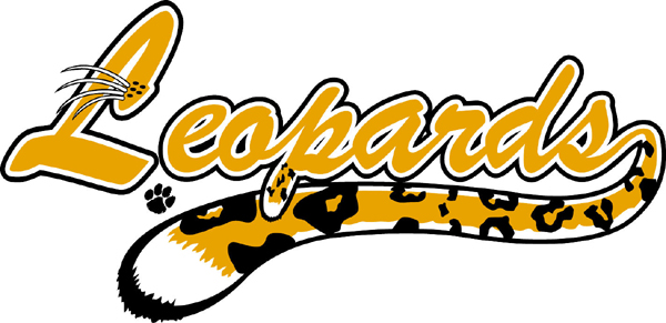 'Leopards' lettering color vinyl sports decal. Personalize on line. Leopards font